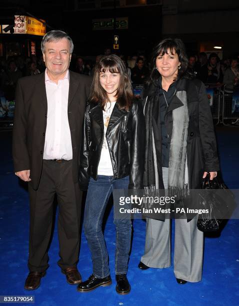 Tony Blackburn , wife Debbie and daughter Victoria arriving for the premiere of Monsters Vs Aliens at the Vue West End, Leicester Square, London.
