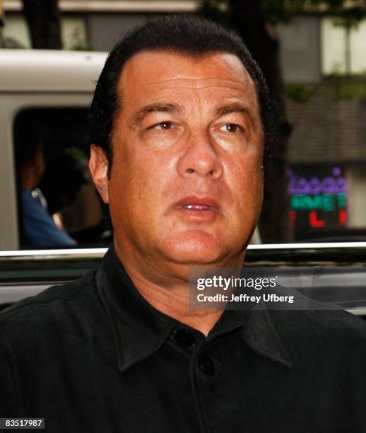 Actor Steven Seagal seen on the streets of Manhattan on September 16, 2008 in New York City.