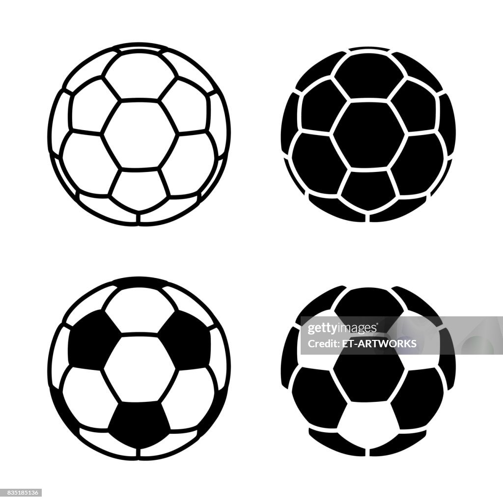 Vektor-Fußball-Ball-Ikone auf weißem Hintergrund