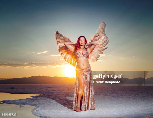 beautiful goddess belly dancer portrait - belly dancer stock pictures, royalty-free photos & images