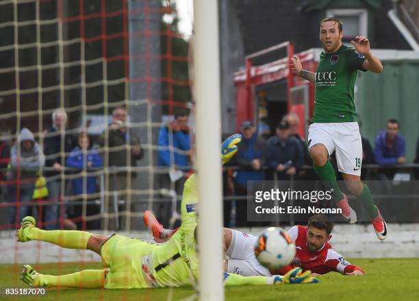 Cork , Ireland - 18 August 2017; Karl Sheppard of Cork City has a shot on goal during the SSE Airtricity League Premier Division match between Cork...