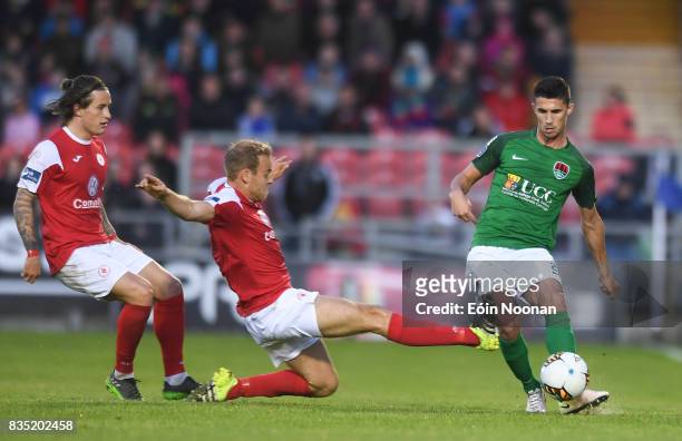 Cork , Ireland - 18 August 2017; Shane Griffin of Cork City in action against Craig Roddan of Sligo Rovers during the SSE Airtricity League Premier...