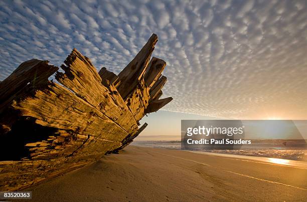 skeleton coast shipwreck, namibia - shipwreck stock pictures, royalty-free photos & images