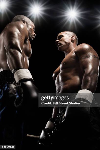 african boxers about to start a boxing match - championship round two stock pictures, royalty-free photos & images