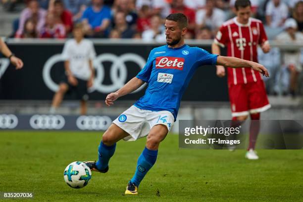 Dries Mertens of Napoli in action during the Audi Cup 2017 match between SSC Napoli and FC Bayern Muenchen at Allianz Arena on August 2, 2017 in...