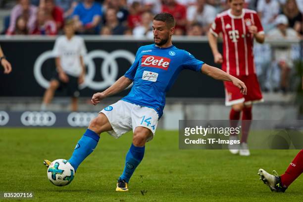 Dries Mertens of Napoli in action during the Audi Cup 2017 match between SSC Napoli and FC Bayern Muenchen at Allianz Arena on August 2, 2017 in...