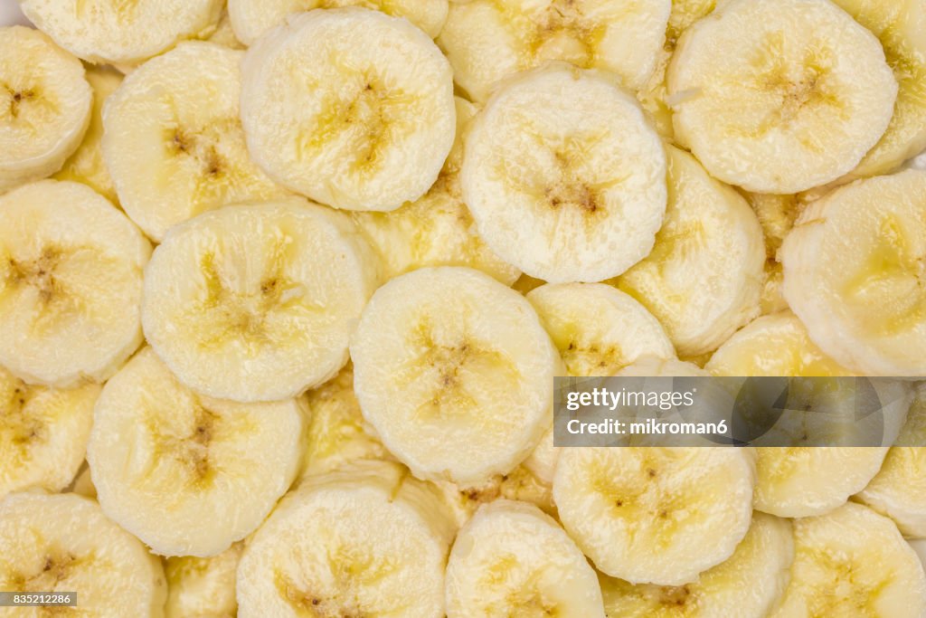 Ripe, sliced, fresh fruits, organic banana fruit