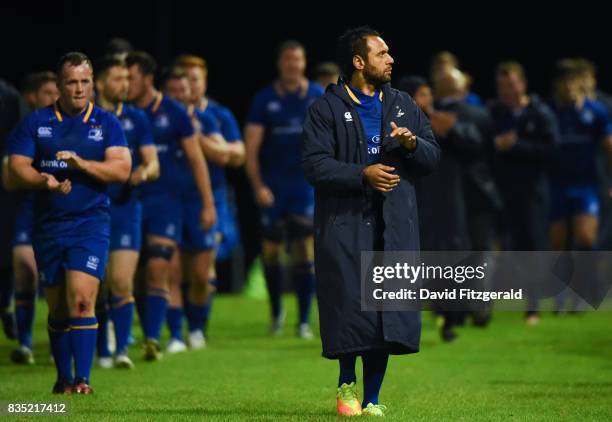 Dublin , Ireland - 18 August 2017; Isa Nacewa of Leinster applauds the supporters with his team-mates following the Bank of Ireland Pre-season...