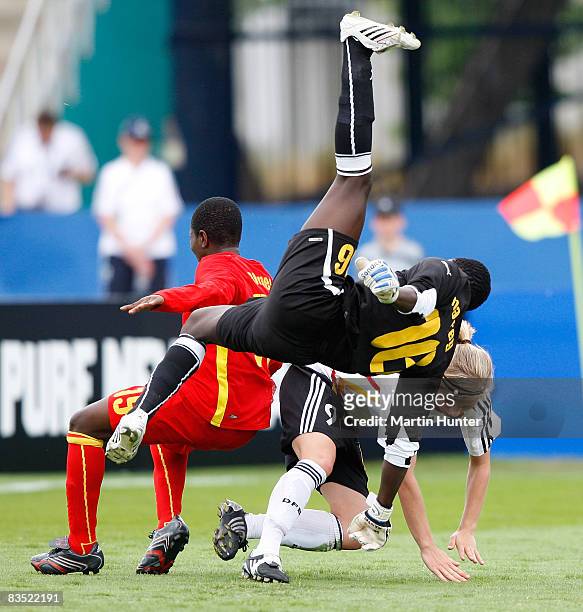 Patricia Mantey of Ghana clashes with Tabea Kemme of Germany no9 during the FIFA U-17 Women`s World Cup match between Germany and Ghana at QE II...