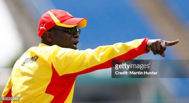 Abraham Allotey coach of Ghana gestures during the FIFA U-17 Women's World Cup match between Germany and Ghana at QE II Stadium on November 1, 2008...