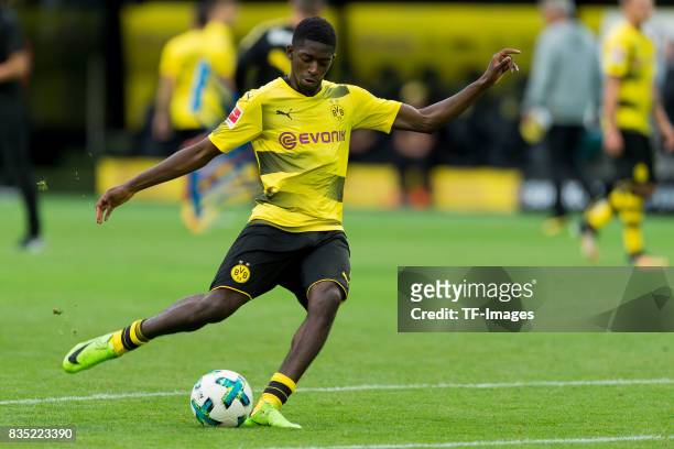 Ousmane Dembele of Dortmund controls the ball during the Borussia Dortmund Season Opening 2017/18 at Signal Iduna Park on August 4, 2017 in Dortmund,...