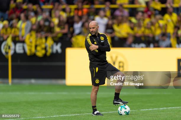 Head coach Peter Bosz of Dortmund looks on during the Borussia Dortmund Season Opening 2017/18 at Signal Iduna Park on August 4, 2017 in Dortmund,...