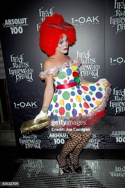 Recording artist Pink attends Heidi Klum's 9th annual Halloween party presented by Absolut 100 at 1 OAK on October 31, 2008 in New York City.