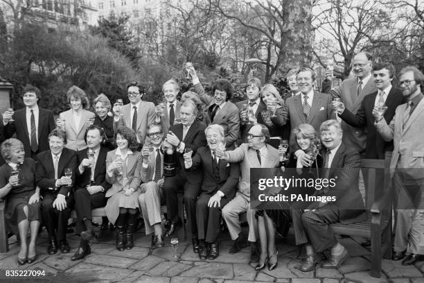 Thames Television new contract stars gathered in London. They included, left tor right, back row; Peter Tilbury, Jim Davidson, Pauline Yates, Ian...