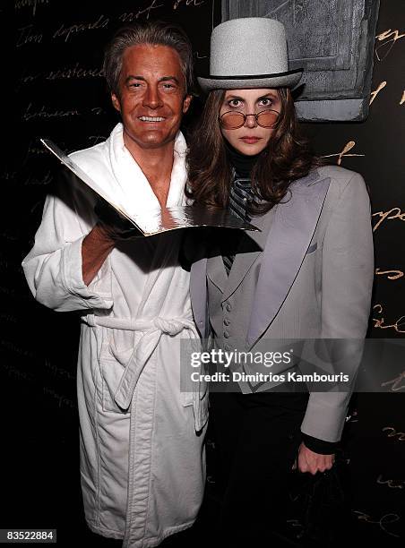 Kyle MacLachlan and wife Desiree Gruber attend the Absolut 100 and Heidi Klum's Halloween Party at 1 Oak on October 31, 2008 in New York City.