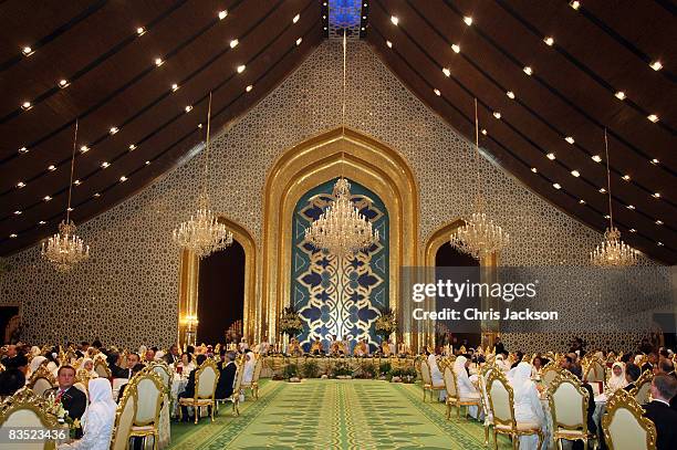 The Sultan of Brunei, Haji Hassanal Bolkiah Mu'izzaddin Waddaulah, HRH Camilla, Duchess of Cornwall and Prince Charles, Prince of Wales and the...