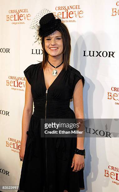 Rachael Blosil, daughter of singer Marie Osmond, arrives at the gala premiere of "Criss Angel Believe" by Cirque du Soleil at the Luxor Resort &...