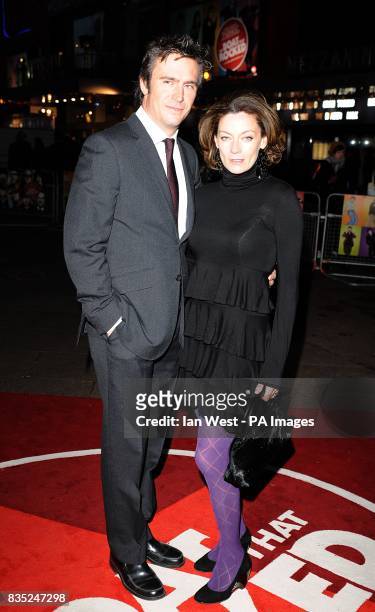 Jack Davenport and Michelle Gomez arriving for the premiere of The Boat That Rocked at the Odeon Leicester Square, London.