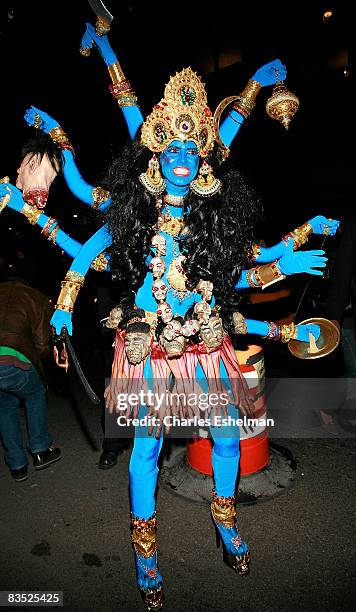 Supermodel Heidi Klum arrives at Heidi Klum's 2008 annual Halloween party at 1OAK on October 31, 2008 in New York City.