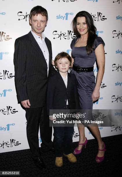 One of the stars of the film John Simm, his wife Kate Magowan and son Ryan arriving for the premiere of 'Skellig', at the Curzon Mayfair in central...