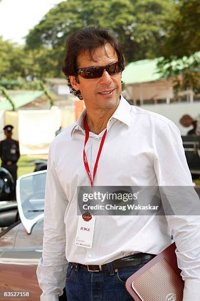 Former Captain of Pakistan Cricket Team Imran Khan attends the 'Travel With Style' Concours at Royal Western India Turf Club on November 1, 2008 in...