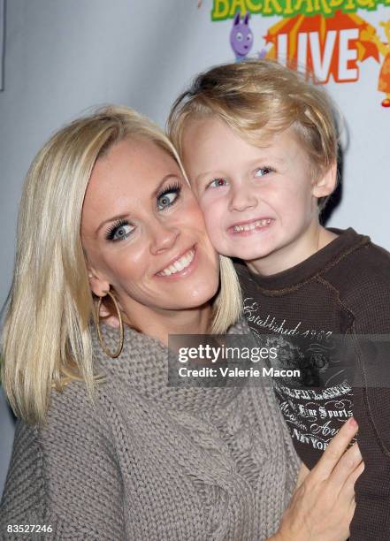 Actress Jenny McCarthy and her son Evan Asher attend the Breakfast Benefit For Malaria No More on November 1, 2008 in Los Angeles, California.