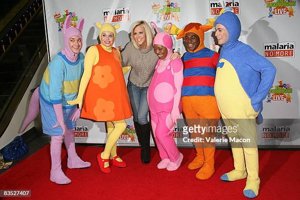 Actress Jenny McCarthy and Backyardigans attend the Breakfast Benefit For Malaria No More on November 1, 2008 in Los Angeles, California.