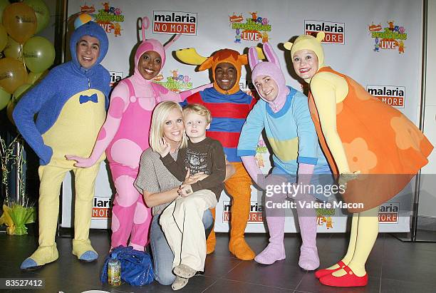 Actress Jenny McCarthy and her son Evan Asher and Backyardigans attend the Breakfast Benefit For Malaria No More on November 1, 2008 in Los Angeles,...