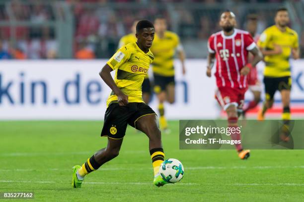 Ousmane Dembele of Dortmund controls the ball during the DFL Supercup 2017 match between Borussia Dortmund and Bayern Muenchen at Signal Iduna Park...