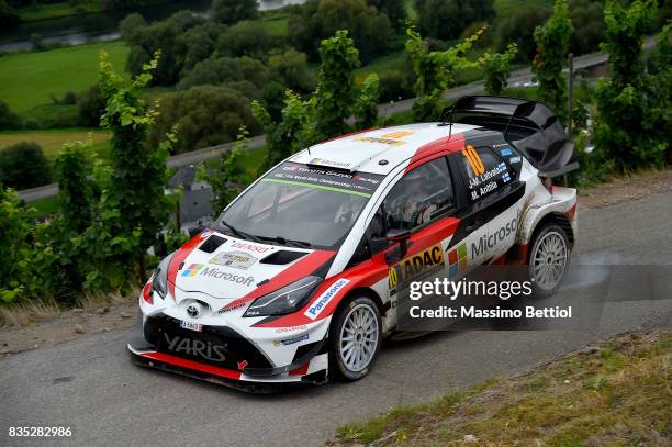 Jari Matti Latvala of Finland and Mikka Anttila of Finland compete in their Toyota Gazoo Racing WRT Toyota Yaris WRC during Day One of the WRC...