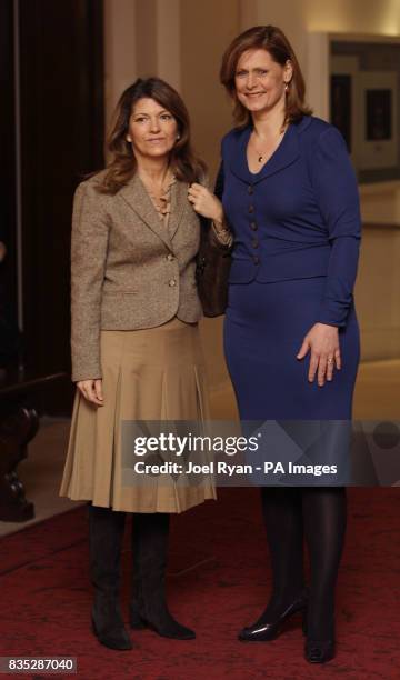 The wife of Britain's Prime Minister Sarah Brown, greets the President of the European Commission's spouse Margarida Barroso, who joins the G-20...