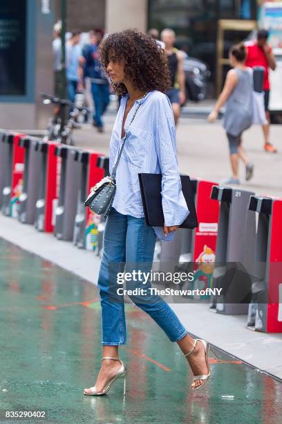 Model Melodie Vaxelaire attends casting for the 2017 Victoria's Secret Fashion Show in Midtown on August 18, 2017 in New York City.