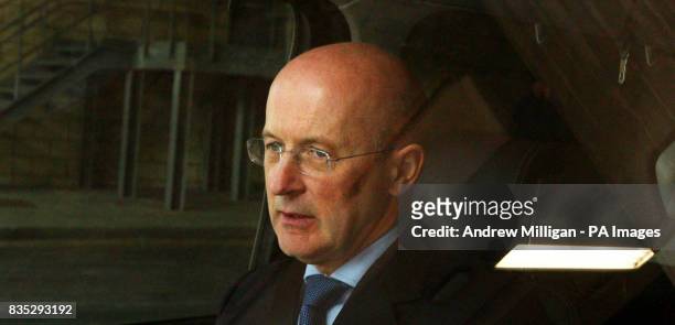 Royal Bank of Scotland chairman Sir Philip Hampton is driven away after the RBS AGM in Edinburgh today.