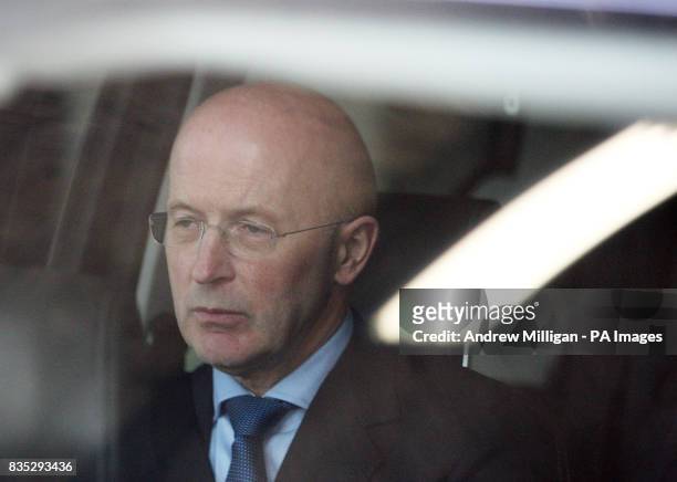 Royal Bank of Scotland chairman Sir Philip Hampton is driven away after the RBS AGM in Edinburgh today.
