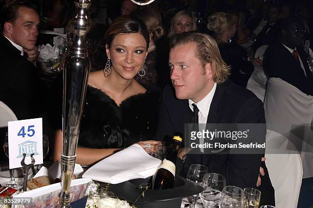 Verona Pooth and Mano Pooth attend the Unesco Benefit Gala For Children 2008 at Hotel Maritim on November 01, 2008 in Cologne, Germany.