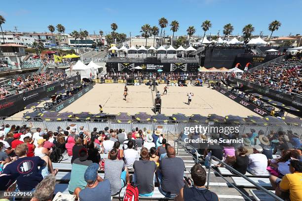 General view of atmosphere at the AVP Manhattan Beach Open - Day 2 on August 18, 2017 in Manhattan Beach, California.