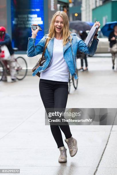 Model Katya Ledneva attends casting for the 2017 Victoria's Secret Fashion Show in Midtown on August 18, 2017 in New York City.