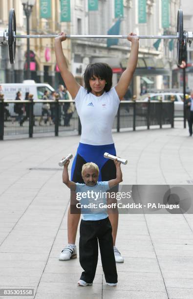 Romeo Dev, the world's smallest bodybuilder joined British Olympic 2012 weightlifting hopeful Zoe Smith for the launch of two weeks of Olympic fun at...