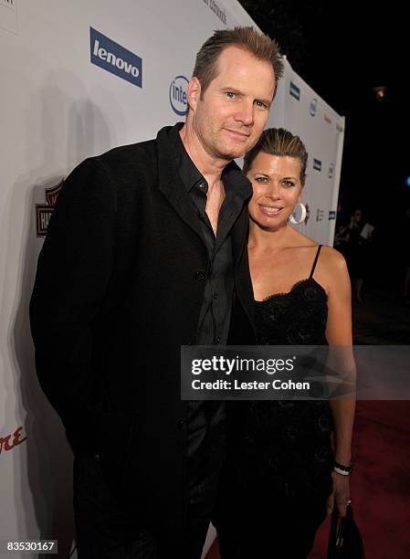 Actor Jack Coleman and wife Beth Toussaint arrive at Hollywood Entertainment Museum Honors The Cast Of "Heroes" held at the Esquire House on November...