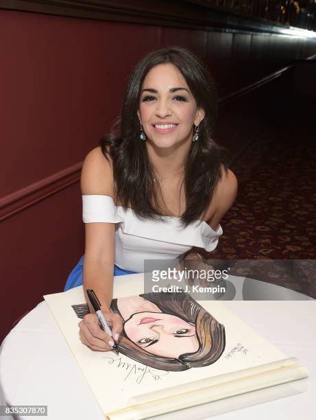 Actress Ana Villafae attends her caricature unveiling at Sardi's on August 18, 2017 in New York City.