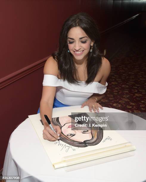 Actress Ana Villafae attends her caricature unveiling at Sardi's on August 18, 2017 in New York City.