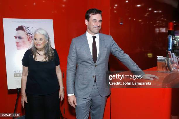 Jon Hamm and Lois Smith attend "Marjorie Prime" New York premiere on August 18, 2017 in New York City.