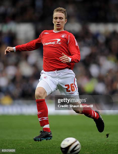 Matt Thornhill of Nottingham Forest in action during Coca-Cola Championship match between Derby County and Nottingham Forest at Pride Park on...