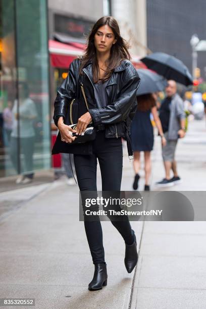 Model Marilhea Peillard attends casting for the 2017 Victoria's Secret Fashion Show in Midtown on August 18, 2017 in New York City.