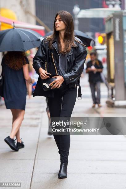 Model Marilhea Peillard attends casting for the 2017 Victoria's Secret Fashion Show in Midtown on August 18, 2017 in New York City.
