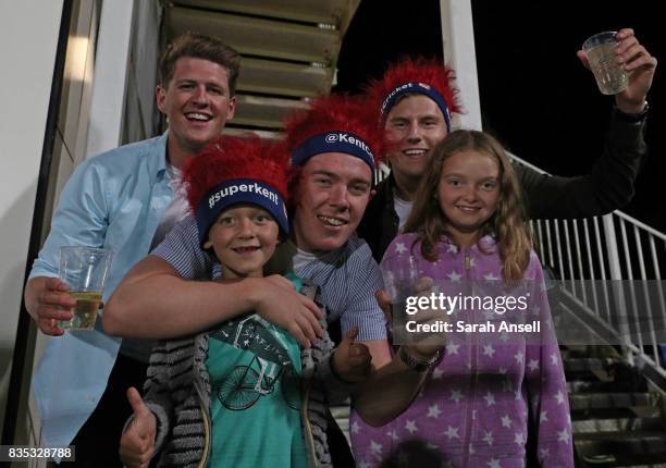 Kent Spitfires fans during the NatWest T20 Blast South Group match between Kent Spitfires and Surrey at The Spitfire Ground on August 18, 2017 in...
