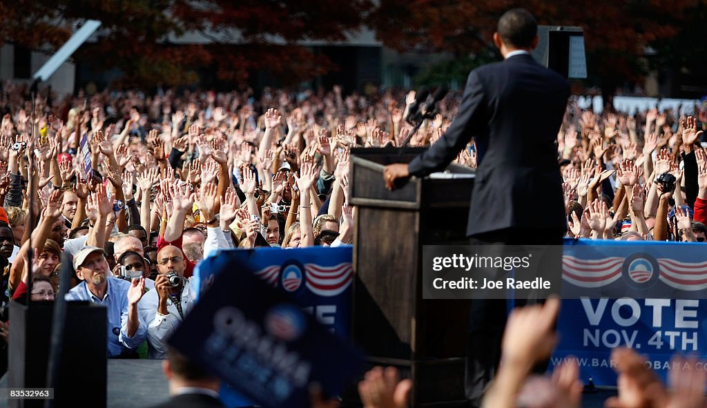 Obama Campaigns Across The U.S. In Final Week Before Election