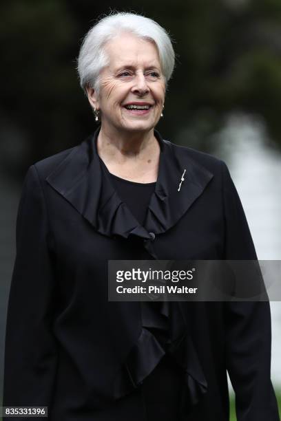 Former Governor General Dame Silvia Cartwright at a state luncheon for Croatian President Kolinda Grabar-Kitarovicon at Government House August 19,...