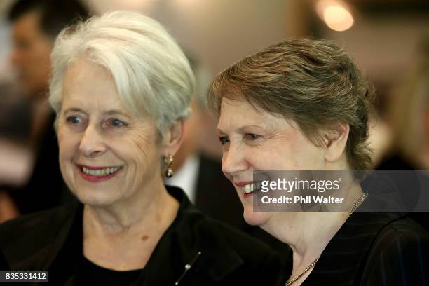 Former Prime Minister Helen Clark and Former Governor General Dame Silvia Cartwright at a state luncheon for Croatian President Kolinda...
