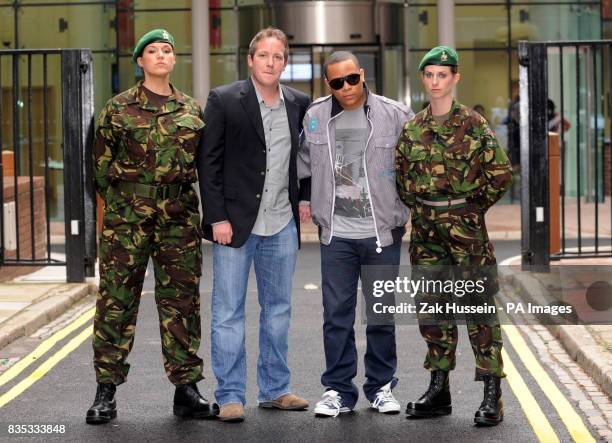 Lance Corporal Dave Hart and British hip-hop and R'n'B artist Ironik launch Festival For Heroes at The Royal British Legion headquarters in London.